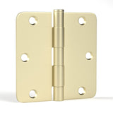 Brushed Gold 3-1/2'' with 1/4'' Radius Corners Interior Door Hinges