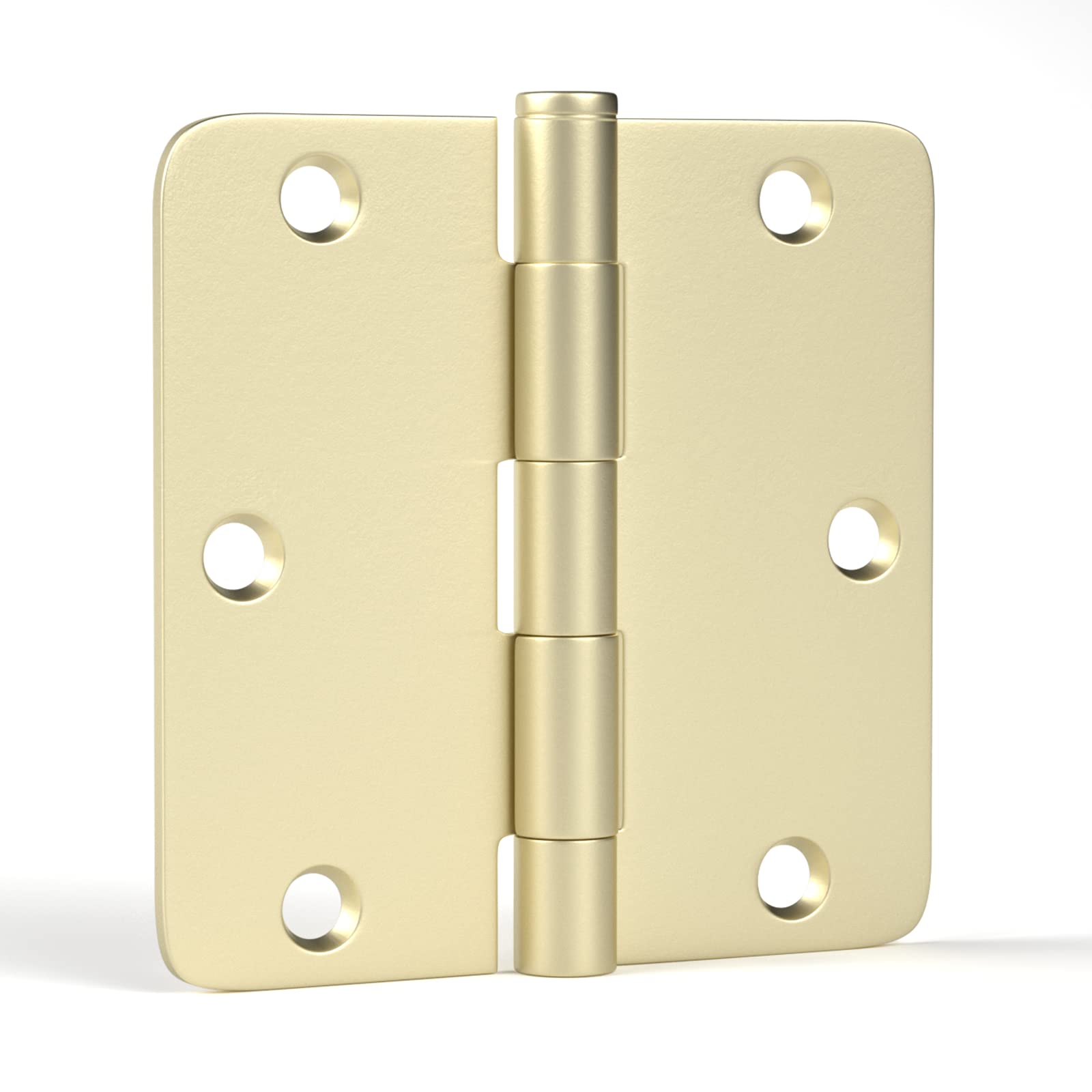 Brushed Gold 3-1/2'' with 1/4'' Radius Corners Interior Door Hinges