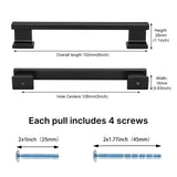 Cabinet Pulls Black & Silver Solid Aluminum Alloy Kitchen Handles