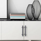 Modern Solid Thickened Zinc Alloy Square Stripe Cabinet and Drawer Handles