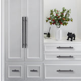 Modern Solid Thickened Zinc Alloy Square Stripe Cabinet and Drawer Handles