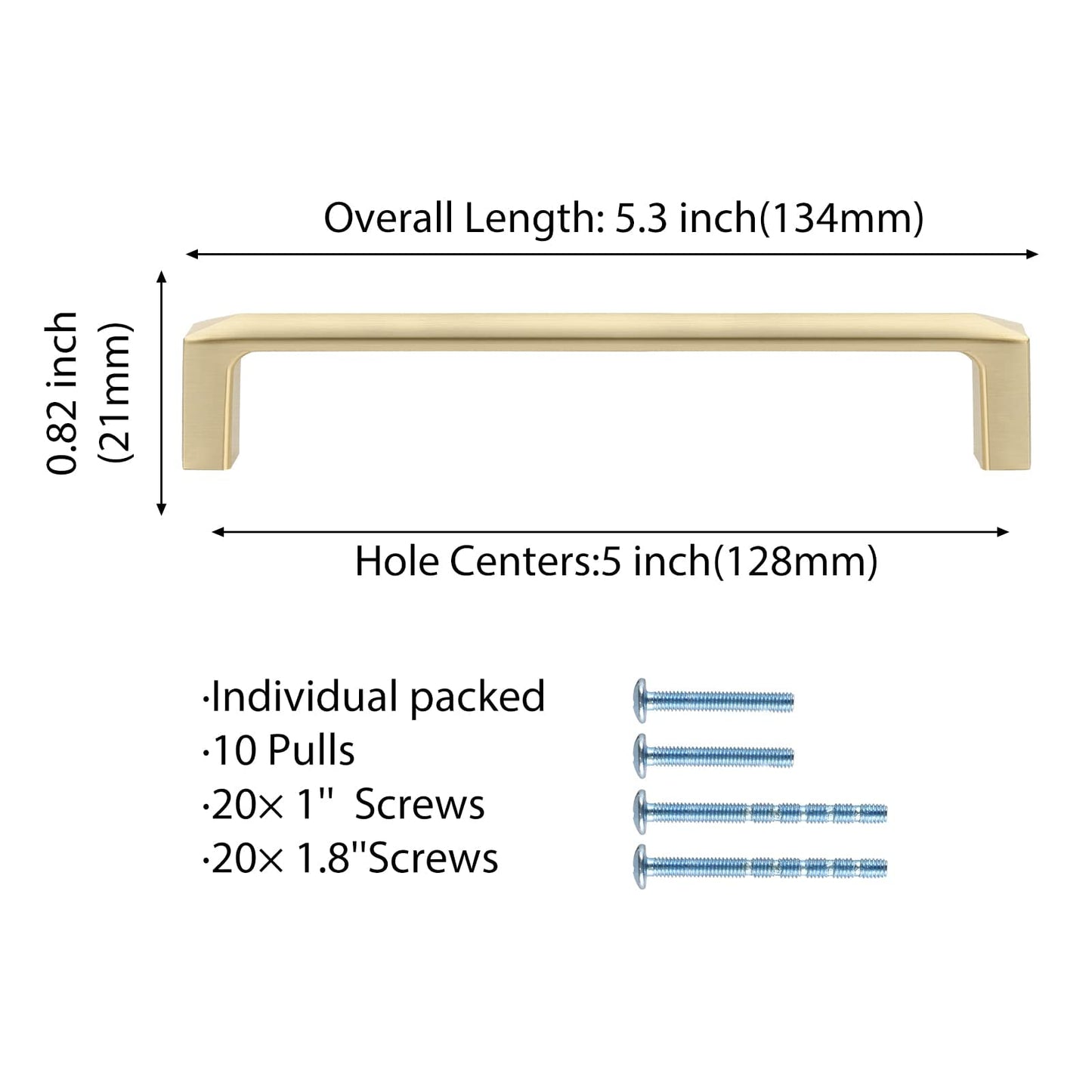 Modern Gold Kitchen Cabinet Handles Brass Cabinet Pulls