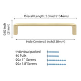 Modern Gold Kitchen Cabinet Handles Brass Cabinet Pulls