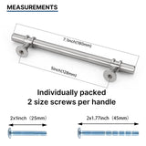 Brushed Nickel & Black Cabinet Pulls Solid Modern Drawer Pulls