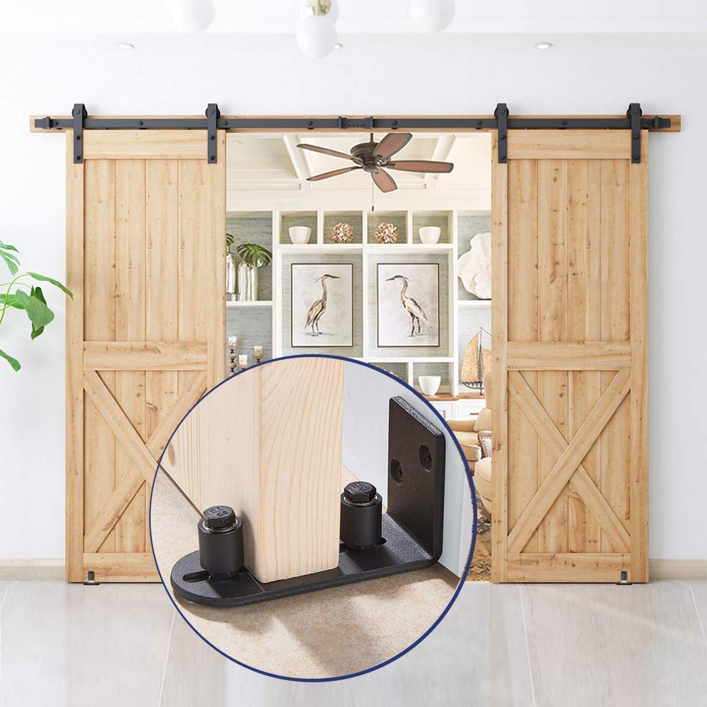 Ball Bearings Design Barn Door Floor Guide Stay Roller Sliding Adjustable Unique Guide Flush with Floor Durable Steel Frame