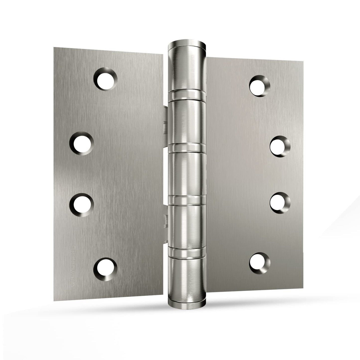 Satin Nickel 4in x 4in Ball Bearing  with Square Corner Door Hinges for Exterior Doors