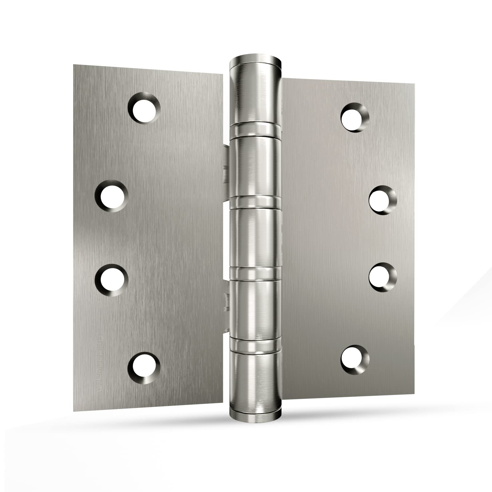 Satin Nickel 4in x 4in Ball Bearing  with Square Corner Door Hinges for Exterior Doors