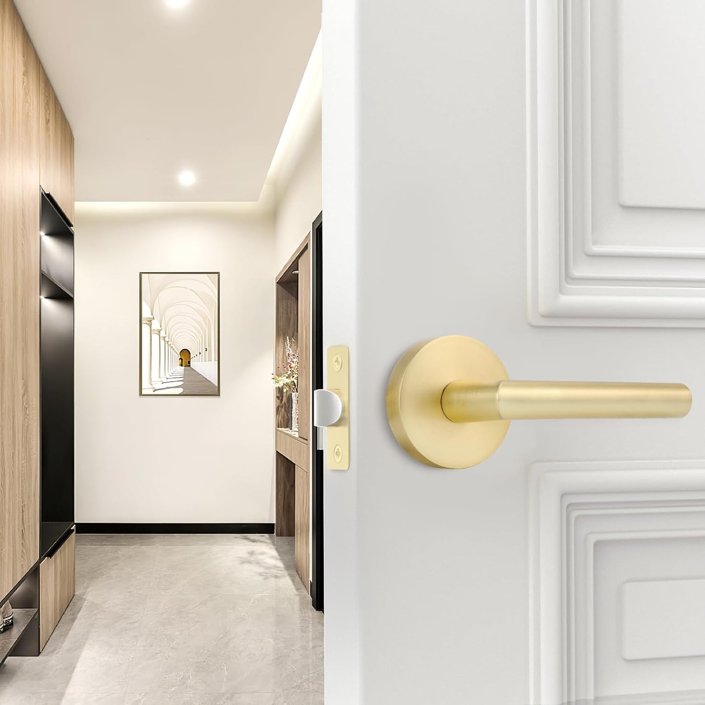 Zinc Alloy Closet Door Lever Handles for Hallway Doors