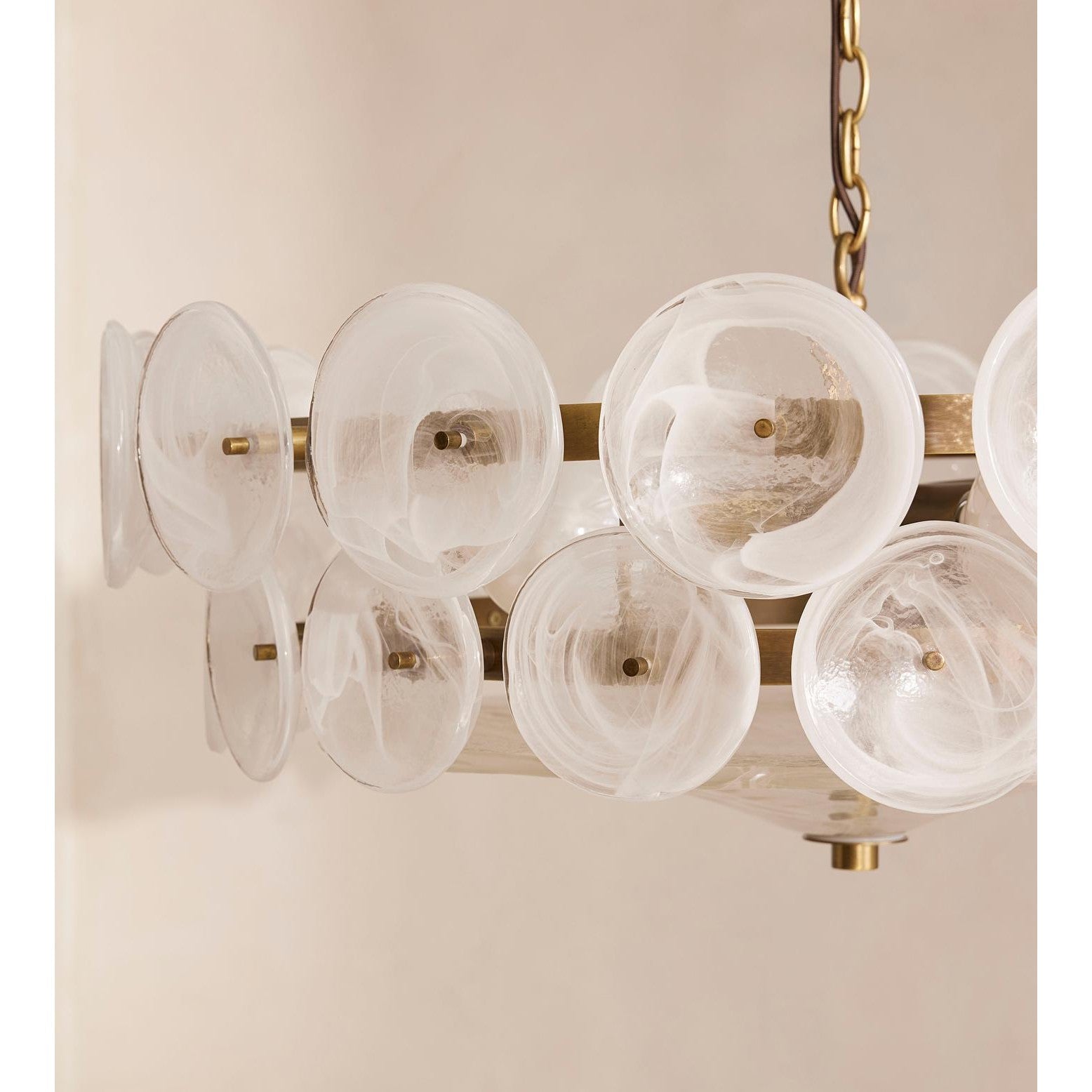 Lorenzo Chandelier, Milky Glass