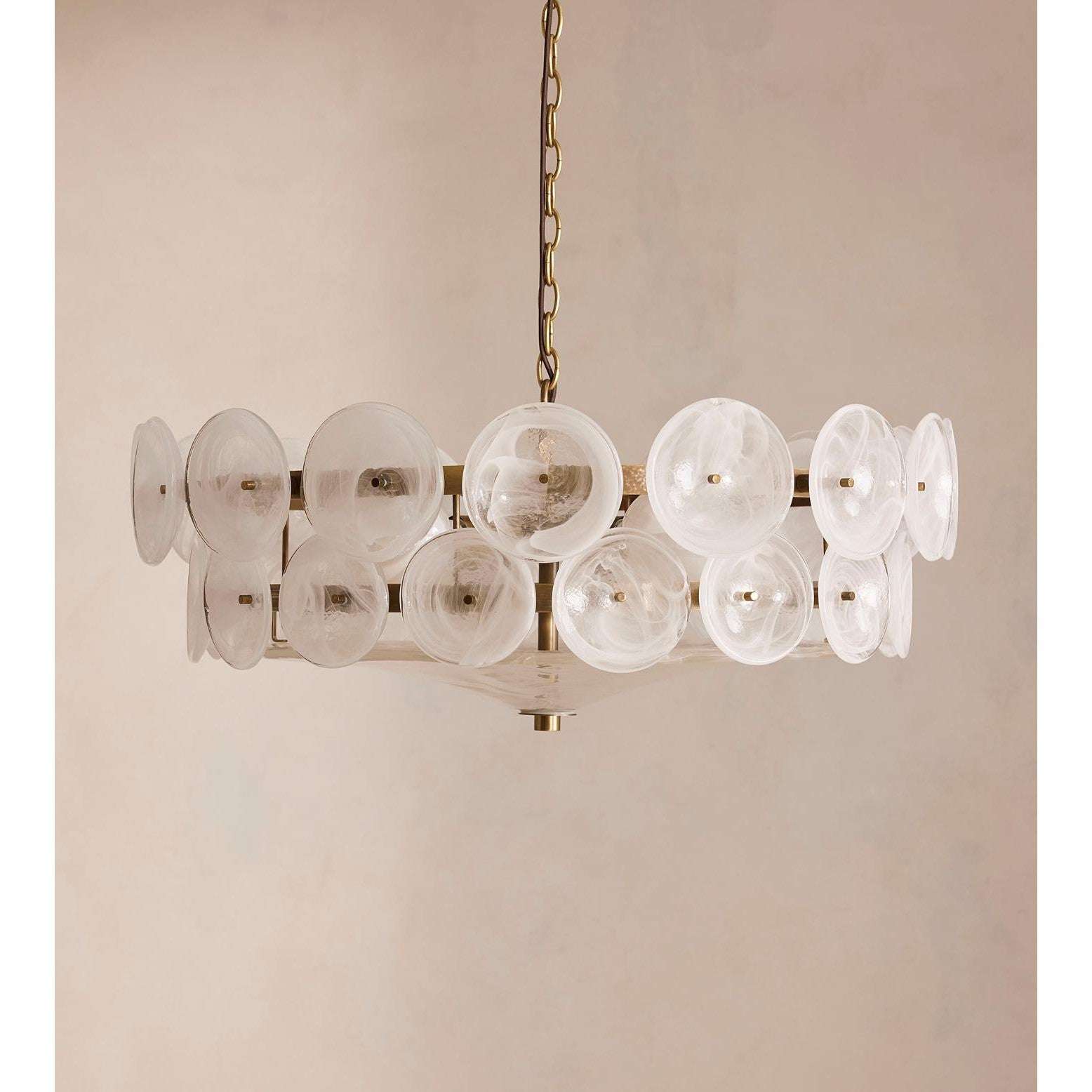 Lorenzo Chandelier, Milky Glass