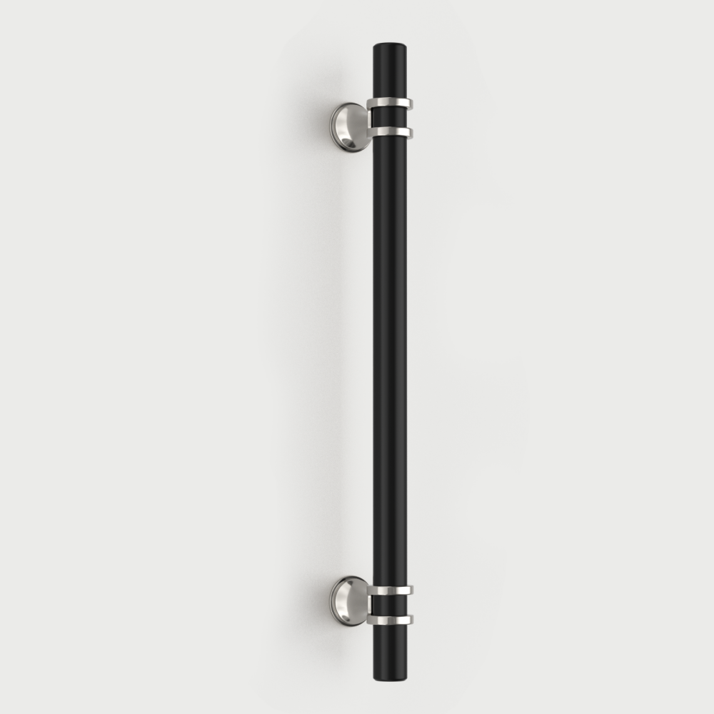 Brushed Nickel & Black Cabinet Pulls Solid Modern Drawer Pulls
