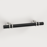 Brushed Nickel & Black Cabinet Pulls Solid Modern Drawer Pulls