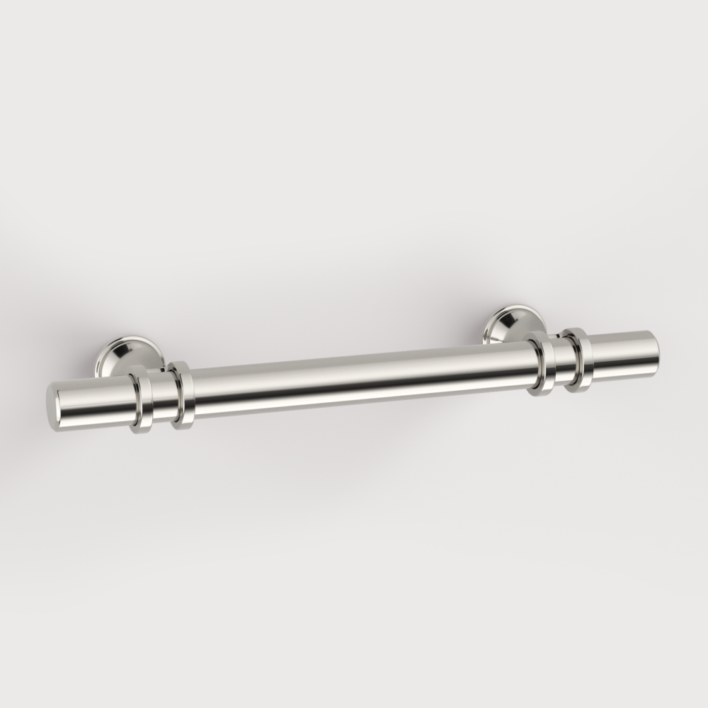 Brushed Nickel & Black Cabinet Pulls Solid Modern Drawer Pulls