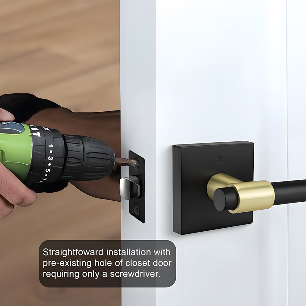 Zinc Alloy Black Gold Interior Door Handle Heavy Duty Door Lever