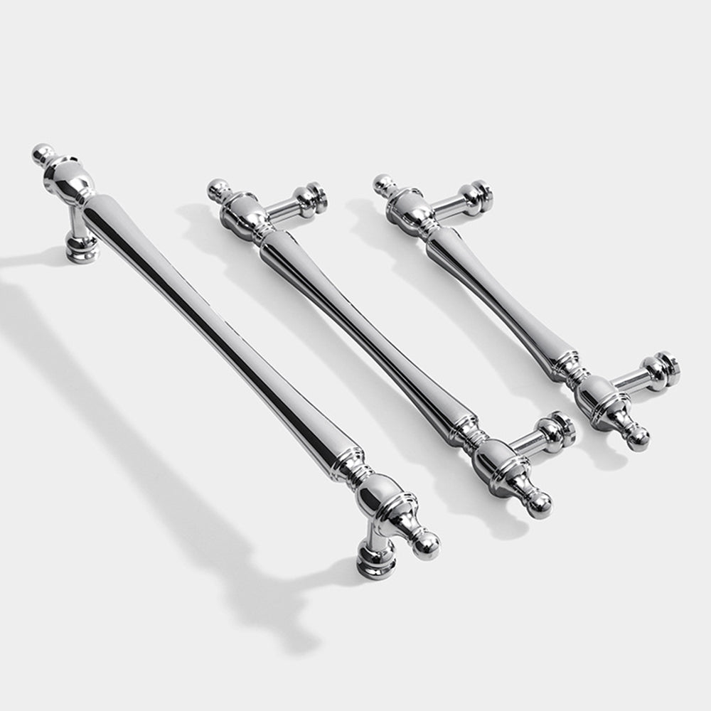 Chrome-Plated Drawer Handle Wardrobe Handle Bright Silver Cabinet Door Handle
