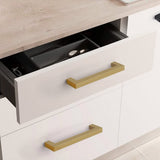 Brushed Brass Kitchen Handles Square Drawer Pulls