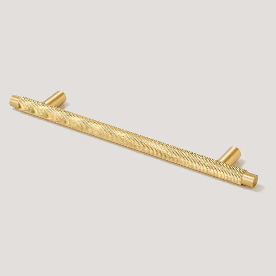 Brass Knurled T-Bar Cabinet Drawer Handles