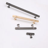Modern Solid Thickened Zinc Alloy Square Stripe Cabinet and Drawer Handles