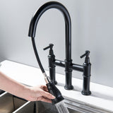 Three-hole Kitchen Sink Universal Pull-out Faucet