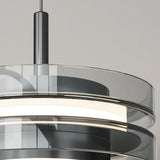 Smoked round glass pendant
