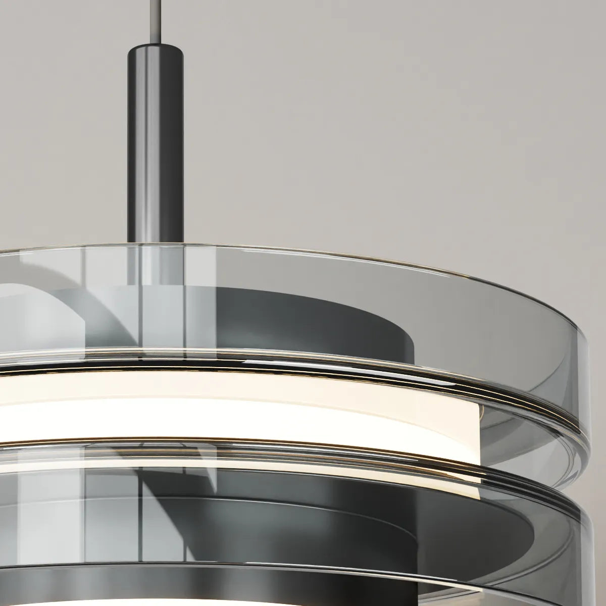 Smoked round glass pendant