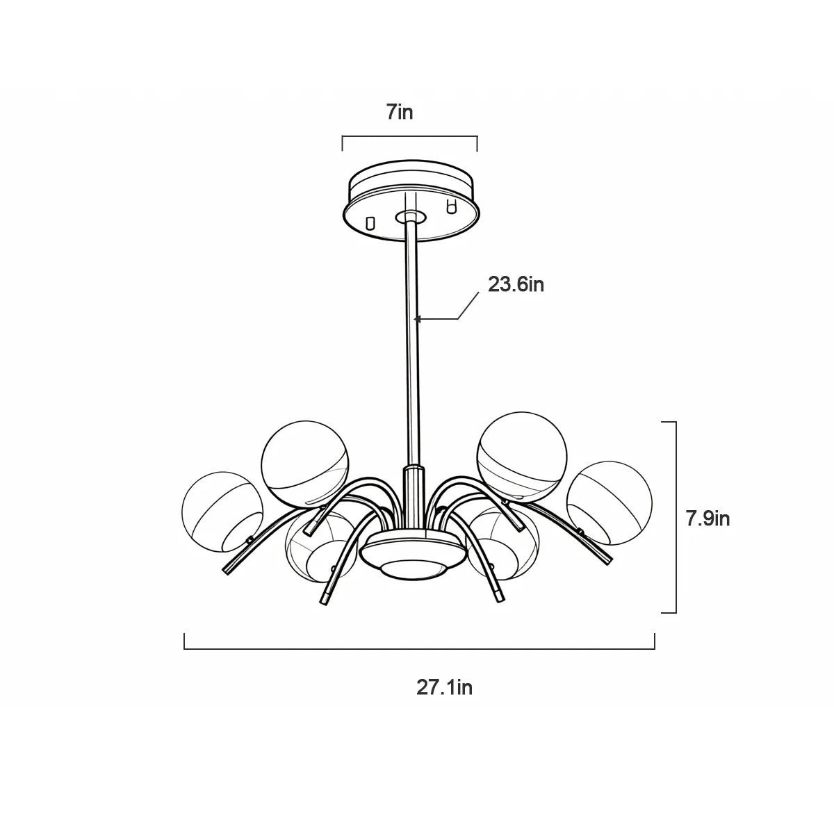 Transparent round chandelier