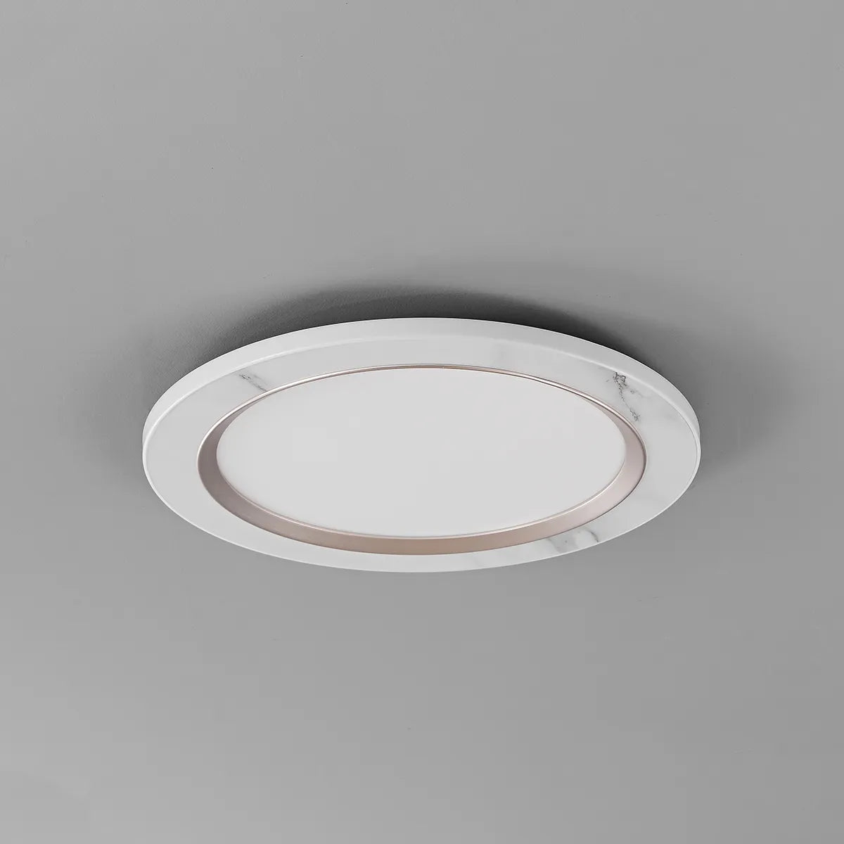 Circular rock slab ceiling light fixture