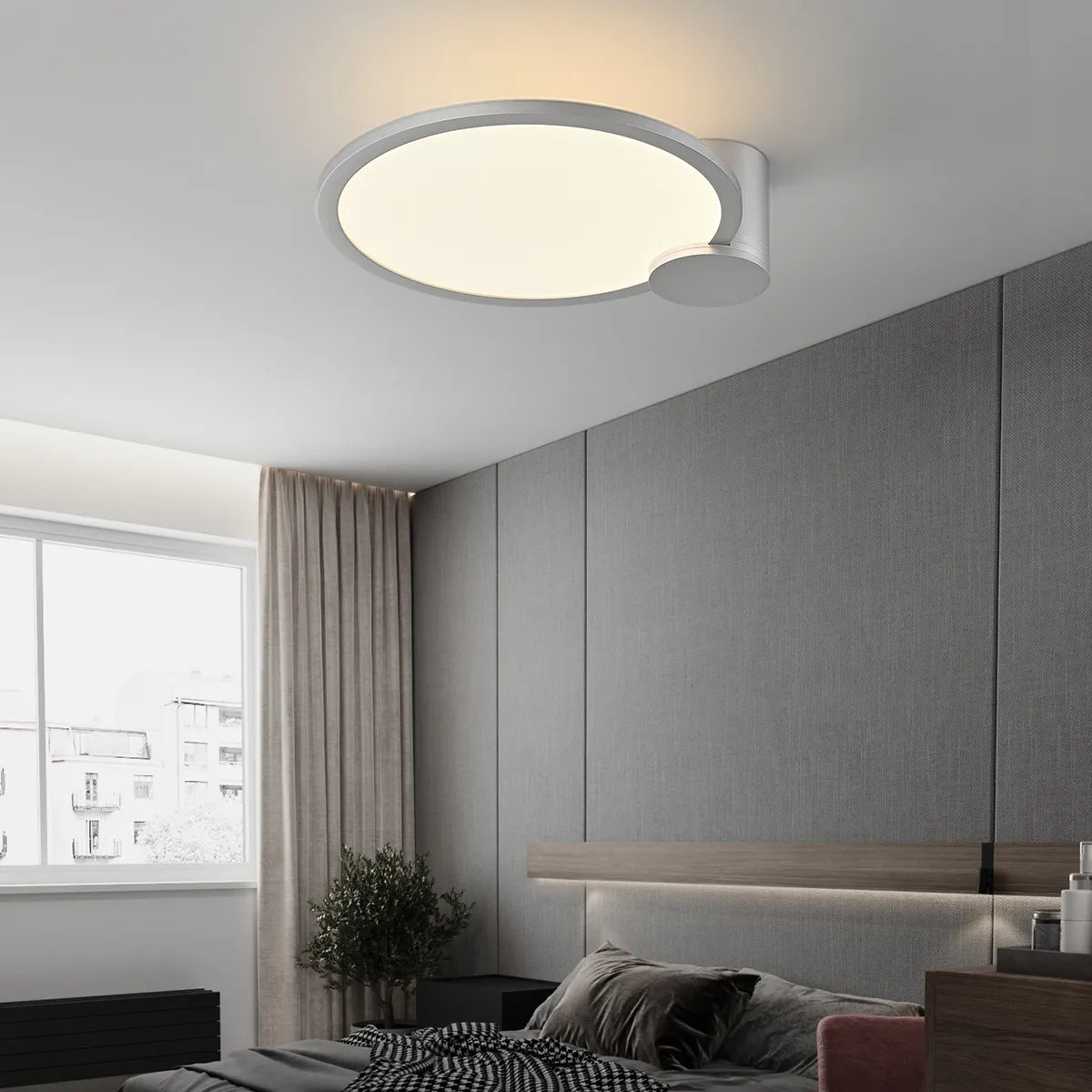 Circular acrylic ceiling-mounted installation