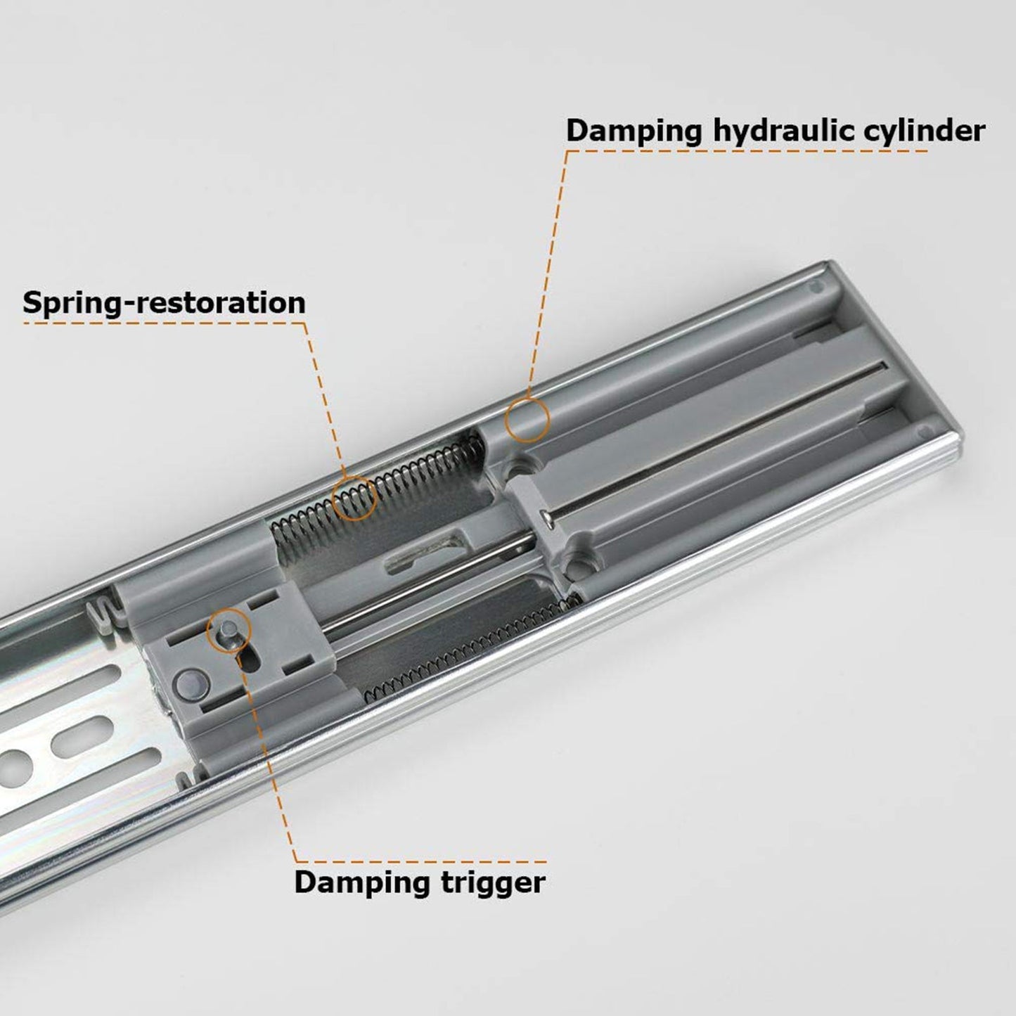 Soft Close Ball Bearing Full Extension Side Mount Drawer Slides 100 LB Load Capacity