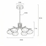 Smoked glass round pendant lamp