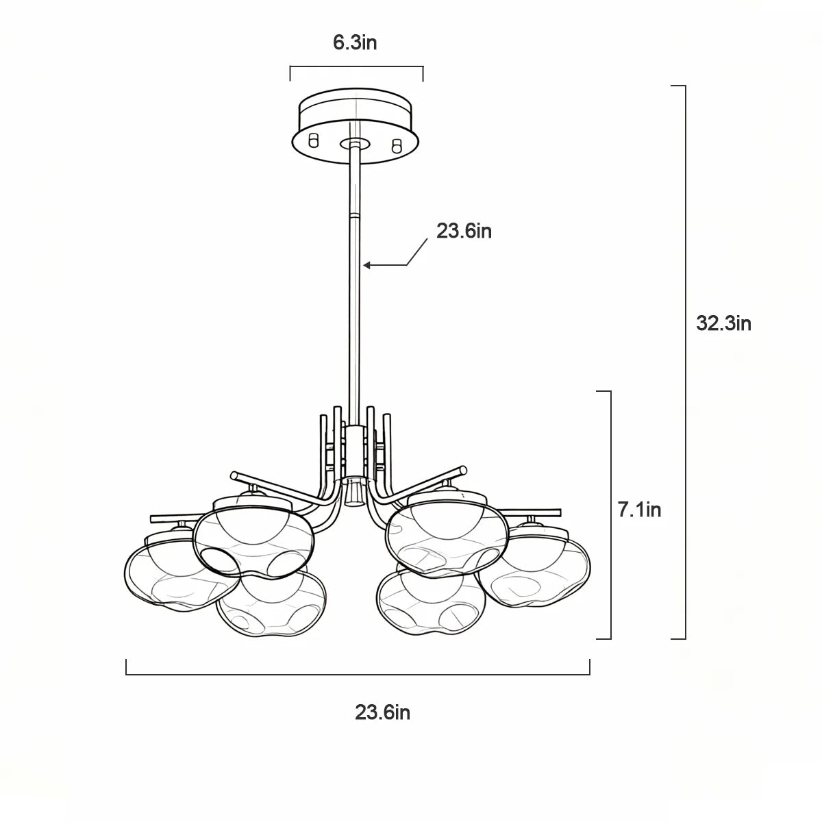 Smoked glass round pendant lamp