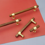 Black Walnut Square Cabinet Handles Beech Wood Drawer Pulls