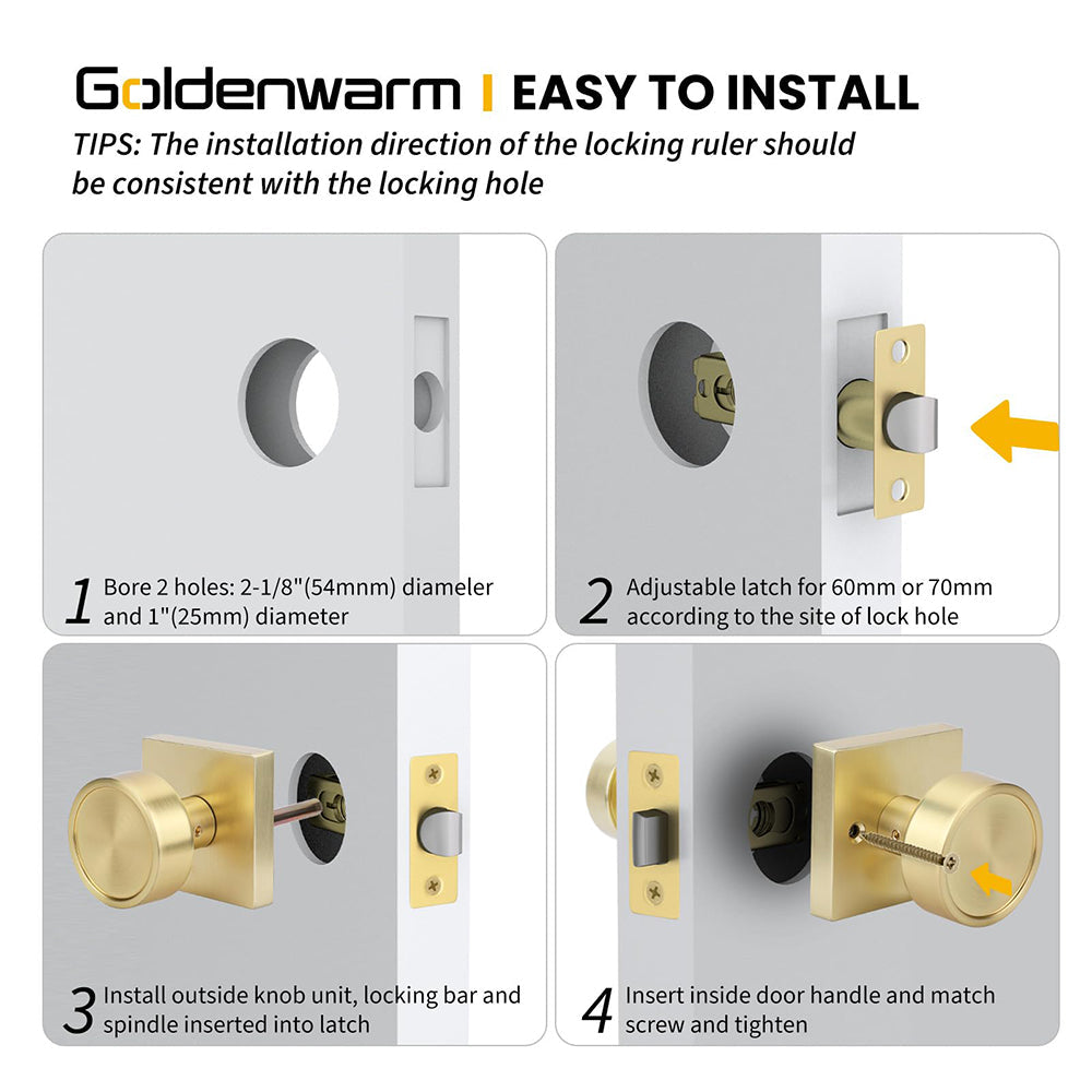 Heavy Duty Passage Privacy Interior Door Knobs for Closet, Hallway