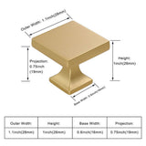 Square Zinc Alloy Kitchen Cabinet Knobs