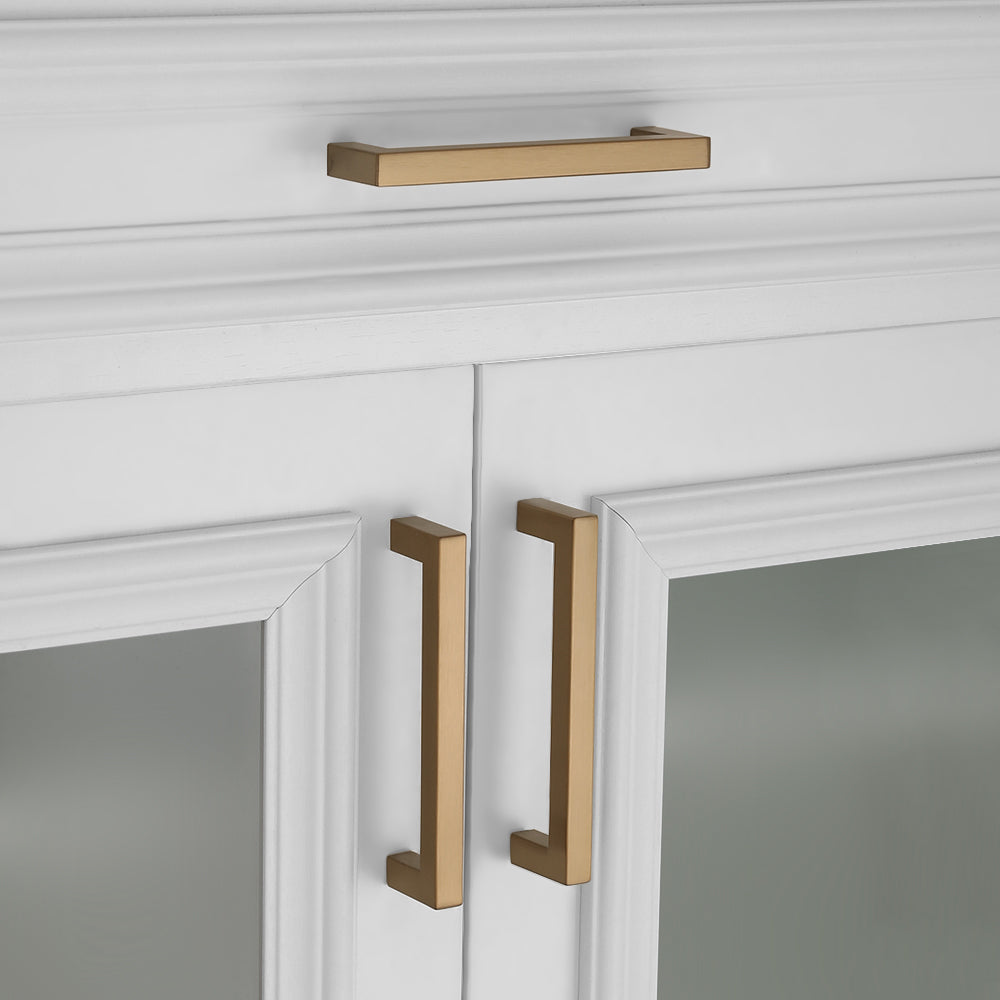 Champagne Bronze Square Cabinet Pulls for Kitchen