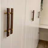 Stylish and Durable Walnut Brass Cabinet Handles