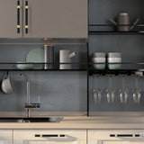 Nordic Black Mesh Knurled Brass Handle Simple Cabinet Wardrobe Pulls