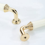 Light Luxury Gold White Creamic Kitchen Door Handles