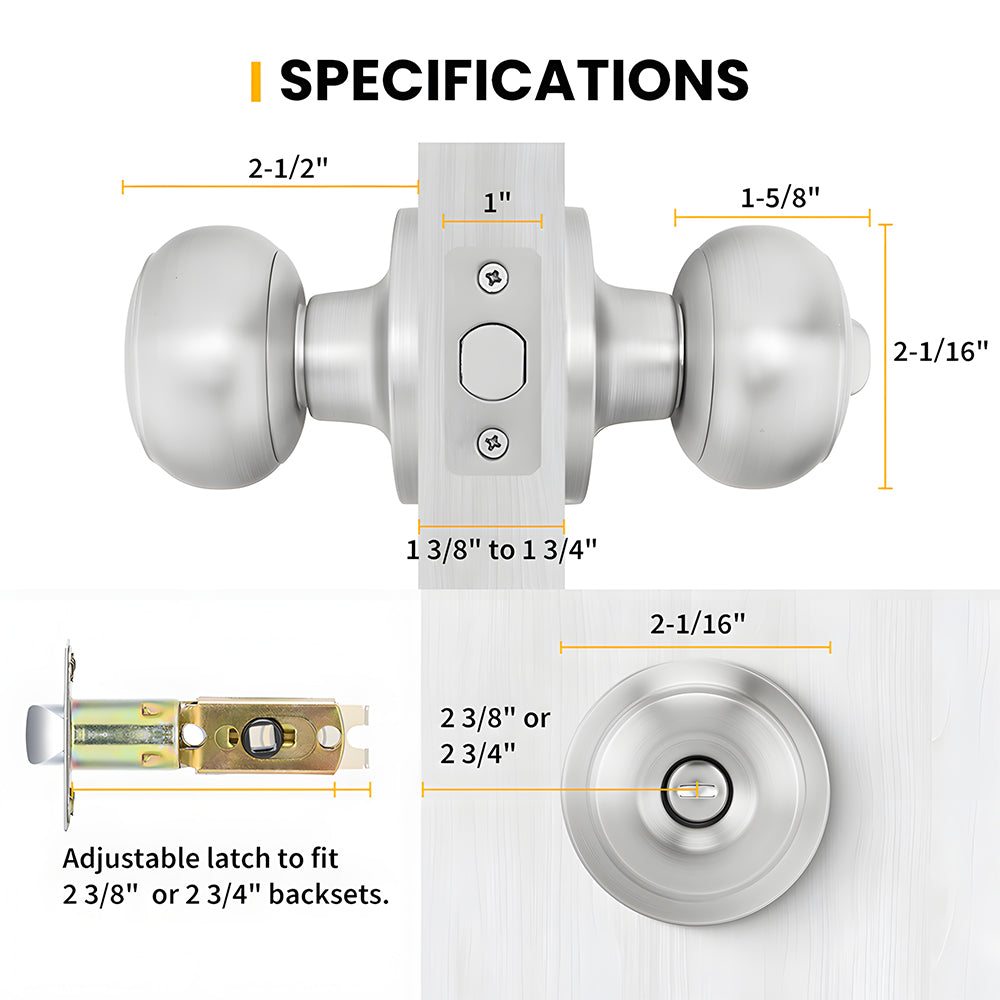 Keyless Interior Privacy Door Knobs