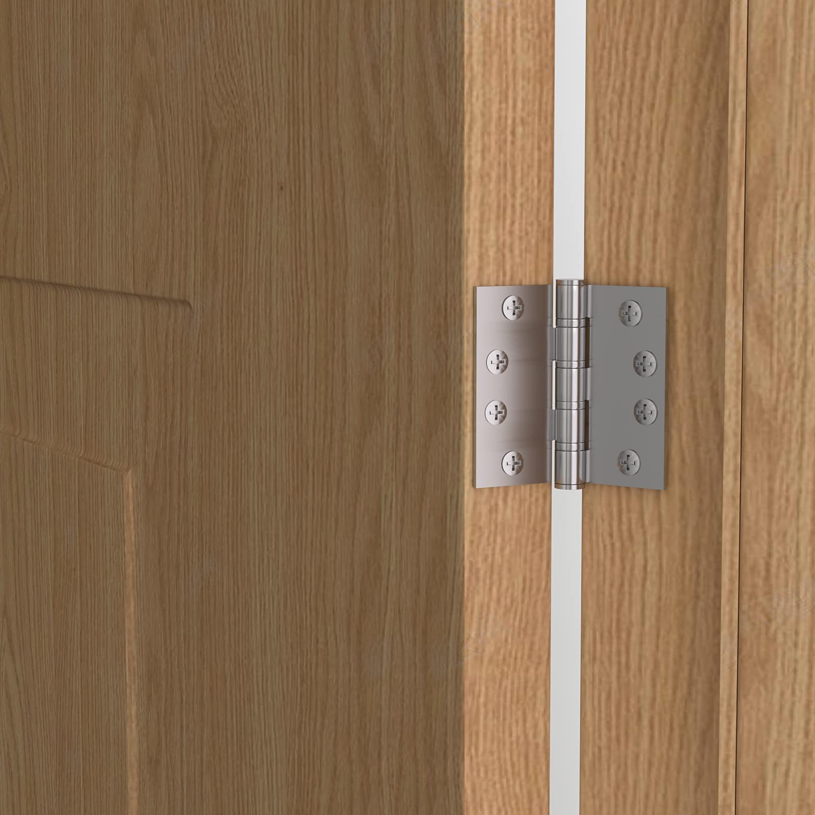 Satin Nickel 4in x 4in Ball Bearing  with Square Corner Door Hinges for Exterior Doors