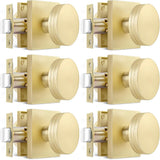 6 Pack Gold Interior Passage Door Knobs for Hallway Kitchen