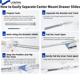 LONTAN Black Heavy Duty Center Mount Drawer Slides – 3/4 Extension