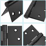 Matte Black 4in x 4in Ball Bearing with Square Corners Door Hinges for Exterior Doors