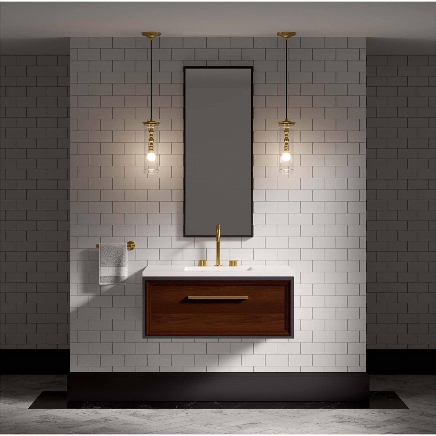 Brushed Brass Kitchen Handles Square Drawer Pulls