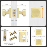 Privacy Square Door Knobs for Doors Bathroom Bedroom