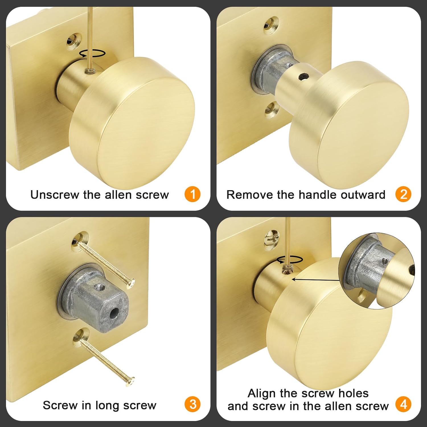Passage Square Door Knobs for Closet Doors Hallway Dining Room