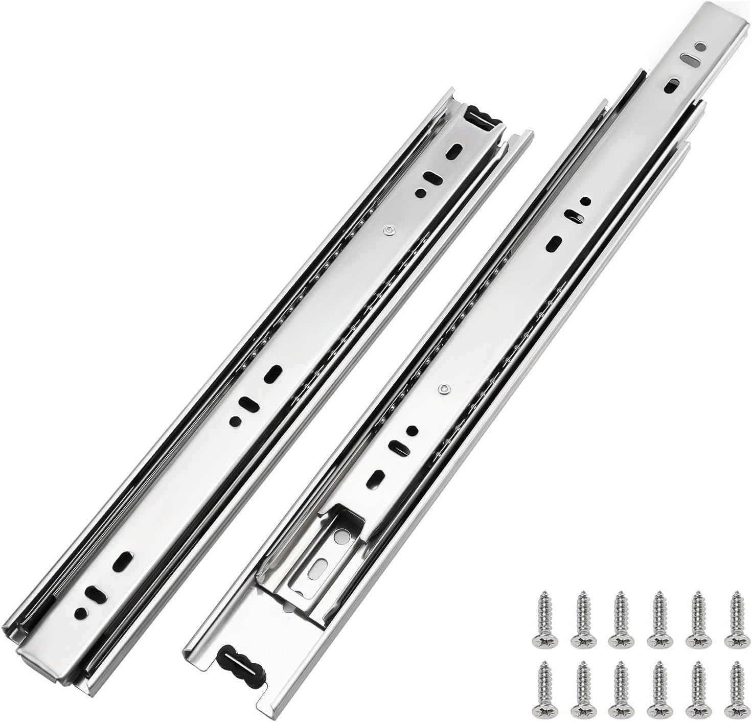 Full Extension Side Mount Slides Ball Bearing Drawer Slides 100 LB Load Capacity