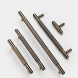 Copper Vintage Striped T-shaped Kitchen Handles