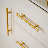 Bamboo Modern Brass Cabinet Handles
