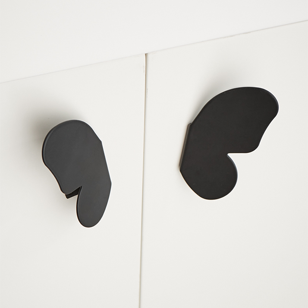 Unique Butterfly Drawer Pulls Modern Black Wardrobe Knob Cabinet Pulls